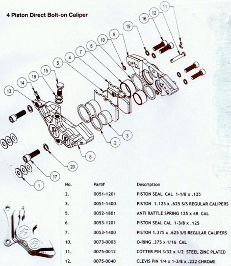 4 PISTON DIRECT BOLT ON CALIPER